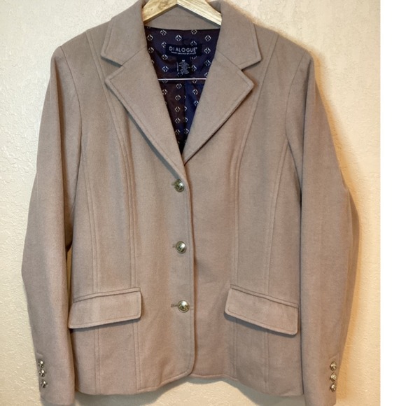 Women's Dialogue‎ Wool and Cashmere blend Blazer, Camel Color, Size Medium - Picture 1 of 10